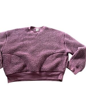 PINK by Victoria’s Secret Mauve Crew Neck Sherpa Sweatshirt Size XS Oversized